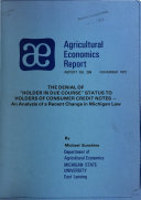 Agricultural economics report.