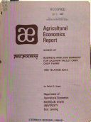Agricultural economics report.