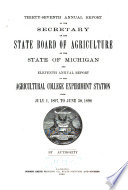 Annual report of the Agricultural Experiment Station, Michigan State University.