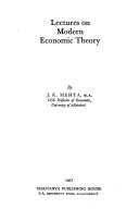 Lectures on modern economic theory