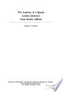 The anatomy of a speech : Lyndon Johnson's Great Society Address